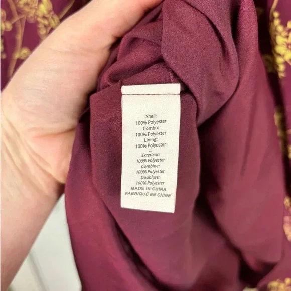 NWT Cinq a cept Zola dress maroon and starfruit sz 2 - Picture 12 of 14